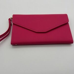 Pink Travel Wallet Wristlet Card Holder Organizer Clutch for Women